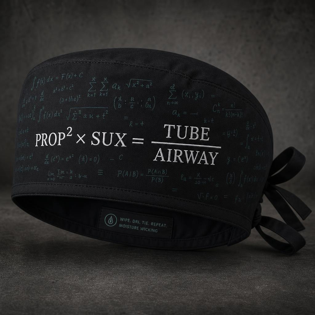 "PROP² × SUX = TUBE / AIRWAY" Scrub Cap